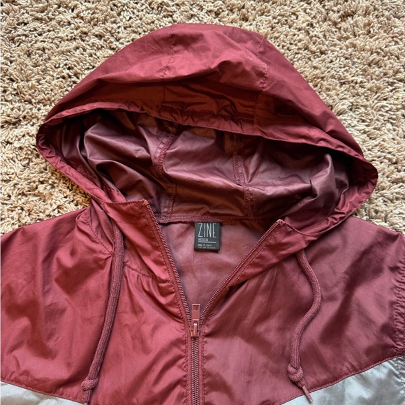 Zine Clothing Maroon and Gray Windbreaker - Picture 4 of 5